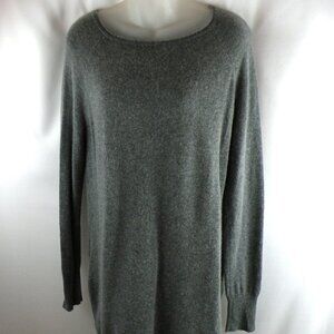 HALOGEN Sweater Women's Gray Cashmere Wool Pullover Tunic Cozy Soft L Petite
